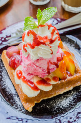Waffle with icecream