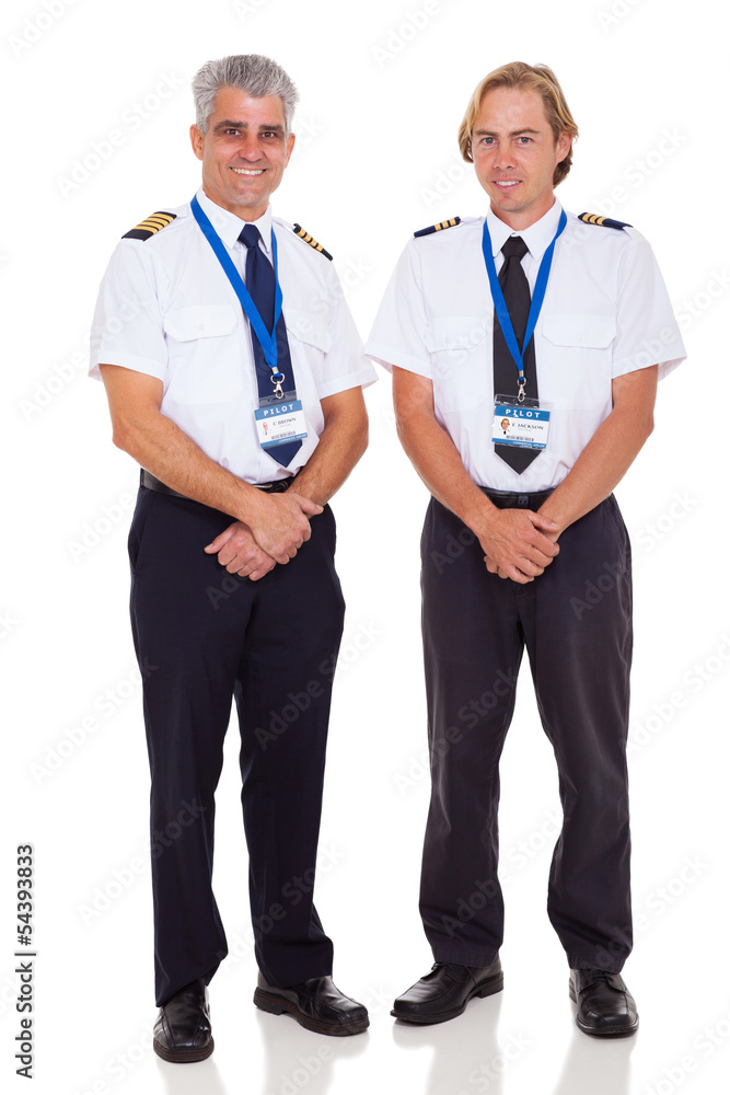 Wall mural senior airline captain and first officer