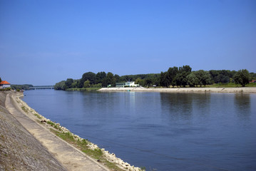 Fototapeta na wymiar River Drava, Osijek, Croatia
