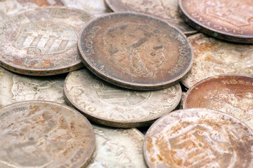Obraz na płótnie Canvas Old hungarian silver coins