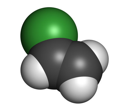 Vinyl chloride, polyvinyl chloride (PVC) plastic building block.