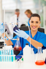 female scientist in a chemistry laboratory