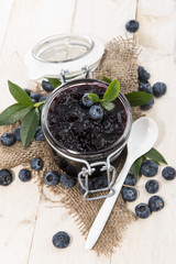 Fototapeta na wymiar Fresh made Blueberry Jam