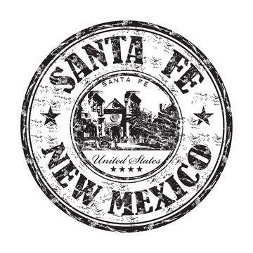 Santa Fe grunge rubber stamp