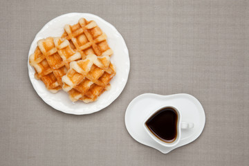 coffee and waffles
