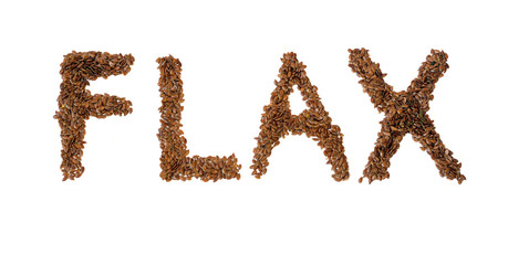 flax seed in white background