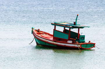 Lonely boat in the sea