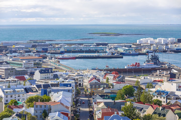 Obraz premium Harbour area, Reykjavik, Iceland
