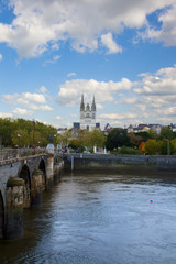 Fototapeta na wymiar city of Angers with St Maurice, France
