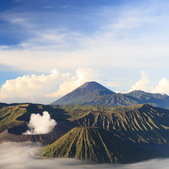 Fototapeta premium Bromo Mountain in Tengger Semeru National Park at sunrise, East