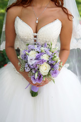 bride with a bouquet.