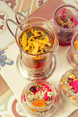 collection of herbal tea