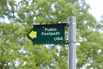 Public footpath sign