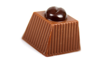 close up chocolate on white background