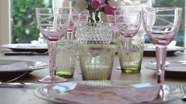 Table prepared for lunch