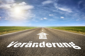 Strasse mit dem Wort Ver&auml;nderung