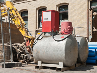 Kraftstoff-Container Kraftstoff-Versorgung auf der Baustelle