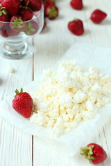 cottage cheese and fresh strawberries
