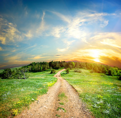 Country road in the mountains