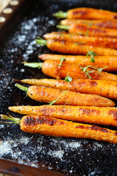 Baked whole carrot