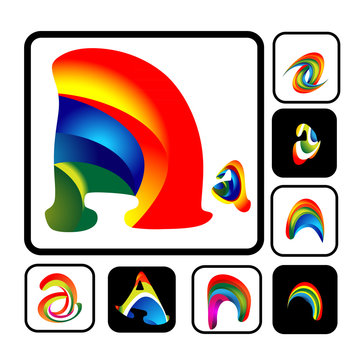 Abstract vibrant Alphabet letter A Logo