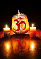 Fototapeta premium Om Halloween pumpkin