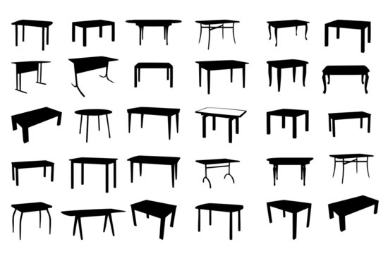 Set of table isolated. vector illustration