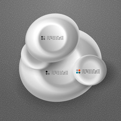 Vector white 3d round shapes banner