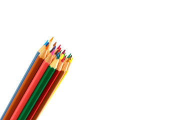 Fototapeta premium Colour pencils isolated and white background