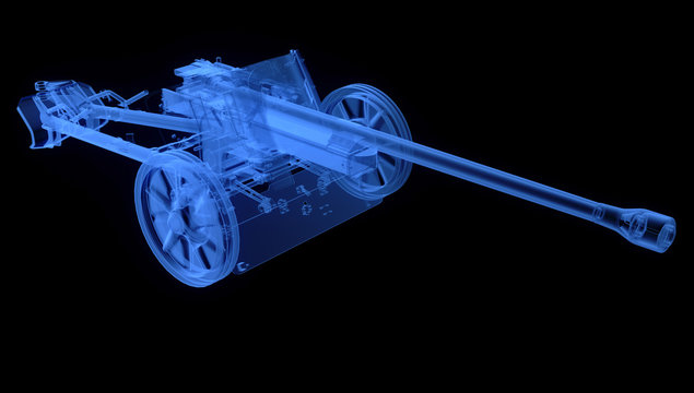 X-ray of artillery cannon