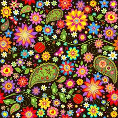 Fototapeta premium Childish wrapper with paisley