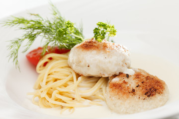 chicken cutlet with pasta