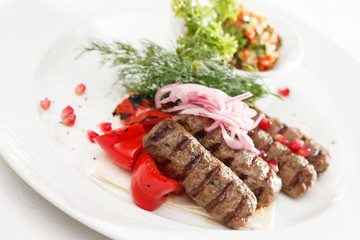 kebab with vegetables