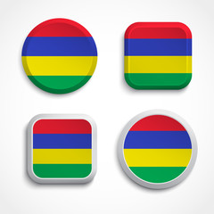 Mauritius flag buttons