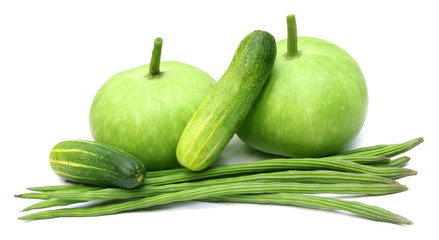 Bottle gourd, moringa and cucumber