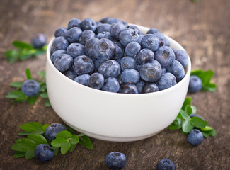 Blueberries in the bowl