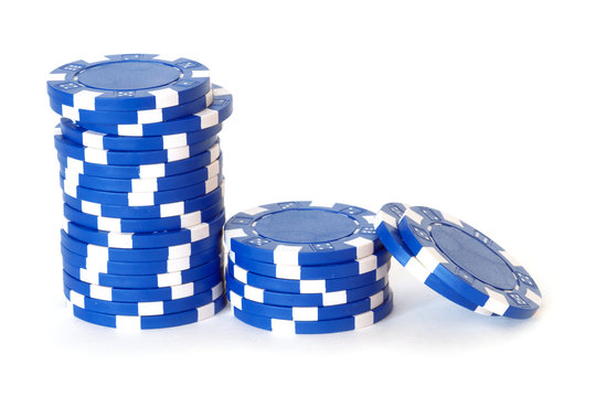 blue poker chips