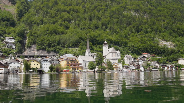 Halstatt from lake side view