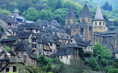 Fototapeta na wymiar Conques, village médiéval, Aveyron, France