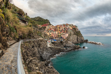 Village of Manarola, on the Cinque Terre coast of Italy