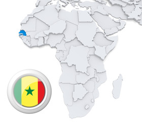 Senegal on Africa map