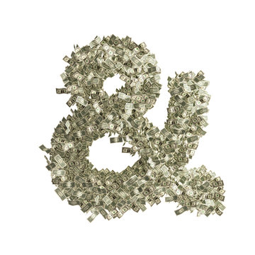Und-Zeichen & gebildet aus Dollar Banknoten 