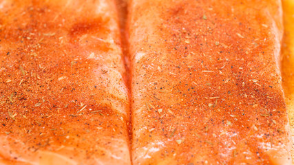Spices on Salmon Fillets