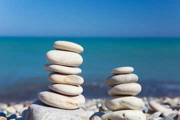 Zen stones on the beach