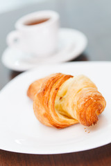 morning coffee with croissant