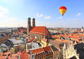 Naklejka premium The aerial view of Munich city center