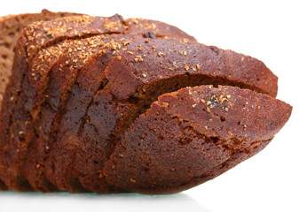 delicious sliced ​​rye bread isolated on white