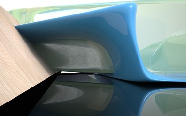 Obraz premium Abstract smoothed background of concrete, glass and wood