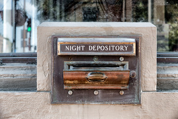Night Deposit Tray of Abandoned Back