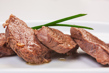 Juicy slices of roast beef